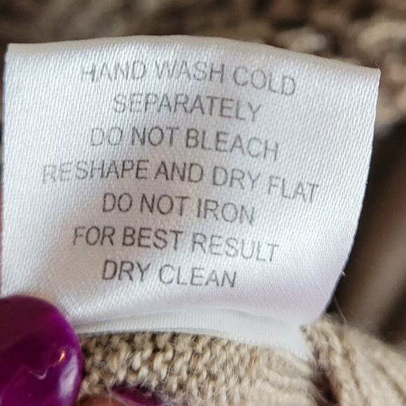 Romeo‎ & Juliet Couture Sweater Womens S Wool Tan Drape Front Open RJ24105 - Picture 7 of 11